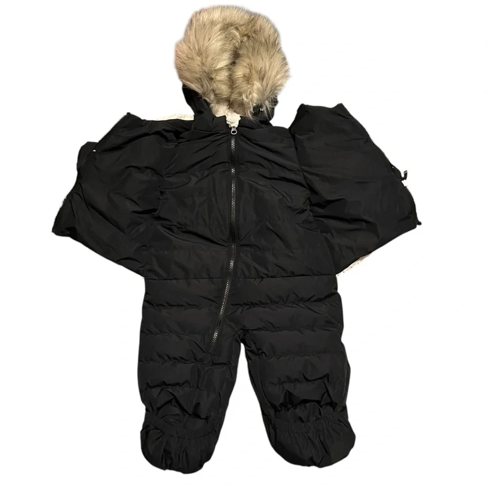 Noruk Sam Baby One-Piece Snowsuit Bunting‎ Black and Cream 12 months